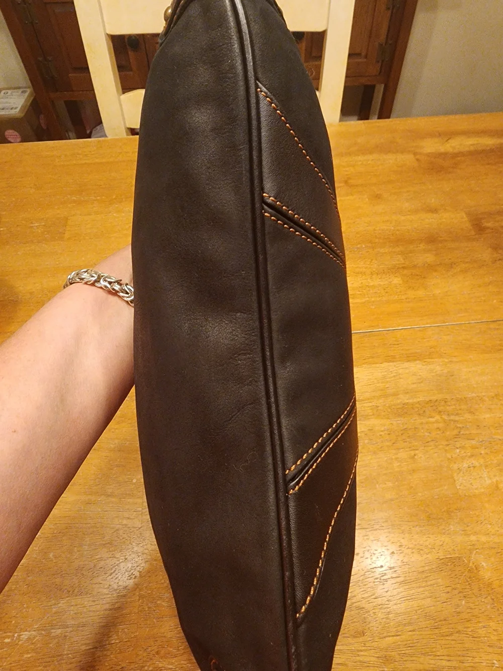 Vintage MCM black leather and suede hobo shoulder bag